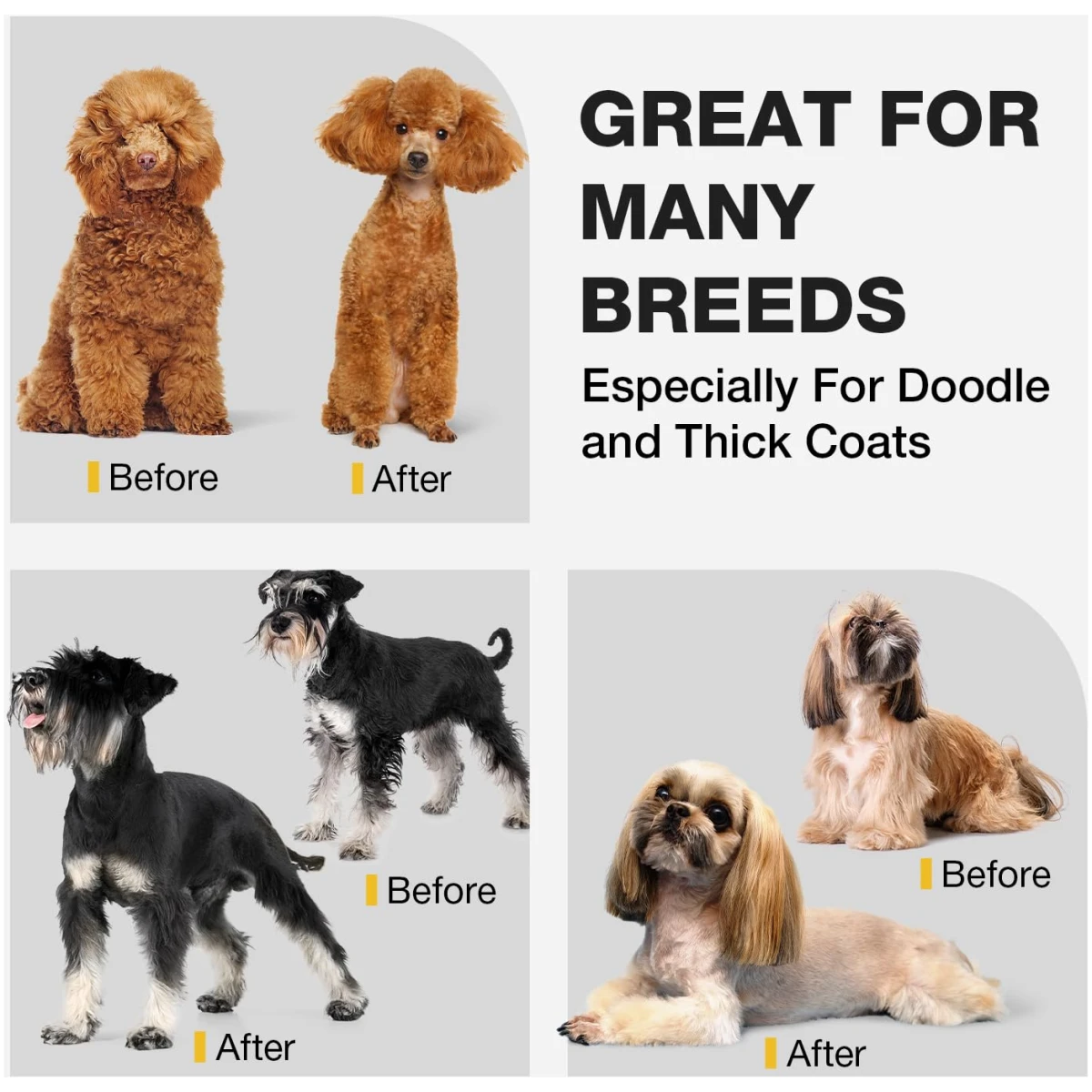 Dog Clippers for Grooming for Thick Heavy Coats, Professional Pet Grooming Clippers Supplies Kit Low Noise Rechargeable Stainless Steel Hair Trimmers with Ceramic Blade for Dogs...
