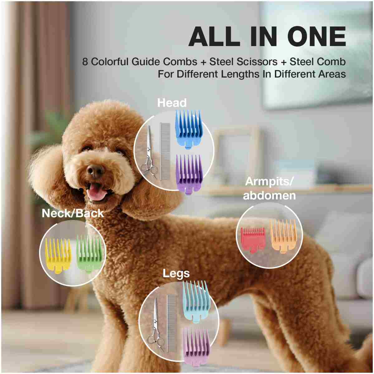Dog Clippers for Grooming for Thick Heavy Coats, Professional Pet Grooming Clippers Supplies Kit Low Noise Rechargeable Stainless Steel Hair Trimmers with Ceramic Blade for Dogs...