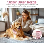 Dog Dryer, Dog Grooming Blow Dryer Kit with Slicker Brush for Pet, High Velocity Blow Dryer for Dogs with Adjustable Speed and Temperature for Dog Grooming Supplies and Home...