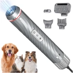 Dog Dryer, Dog Grooming Blow Dryer Kit with Slicker Brush for Pet, High Velocity Blow Dryer for Dogs with Adjustable Speed and Temperature for Dog Grooming Supplies and Home...