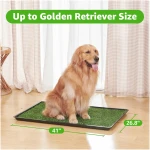 Dog Grass Large Potty Patch, Dog Litter Boxes Artificial Grass Bathroom Turf for Pet Training, Washable Puppy Pee Pad, Perfect Indoor/Outdoor Portable Potty Pet Loo