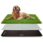 Dog Grass Large Potty Patch, Dog Litter Boxes Artificial Grass Bathroom Turf for Pet Training, Washable Puppy Pee Pad, Perfect Indoor/Outdoor Portable Potty Pet Loo