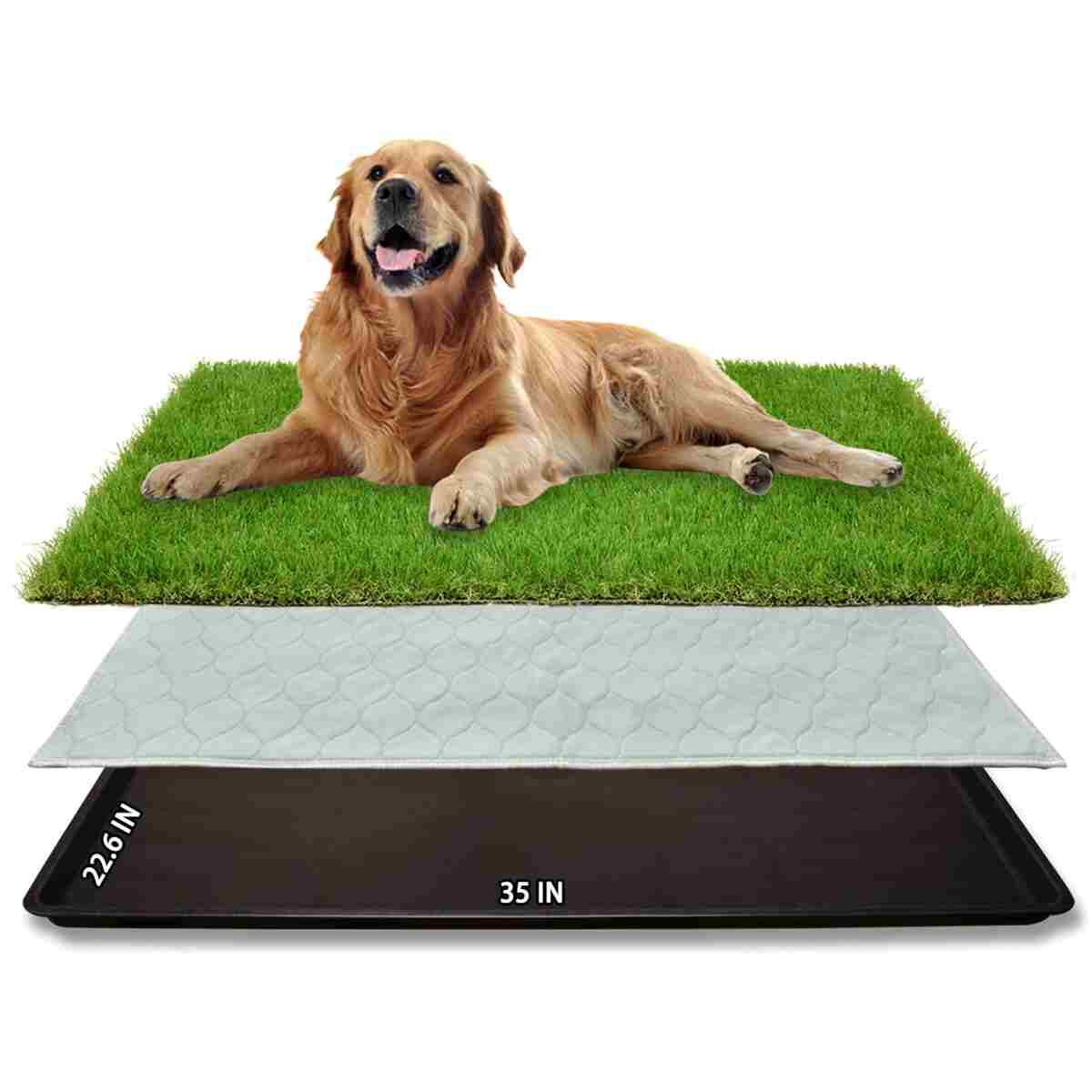 Dog Grass Large Potty Patch, Dog Litter Boxes Artificial Grass Bathroom Turf for Pet Training, Washable Puppy Pee Pad, Perfect Indoor/Outdoor Portable Potty Pet Loo