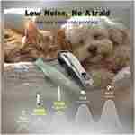 Dog Grooming Kit, Dog Clippers for Grooming for Thick Heavy Coats, Professional Pet Paw Trimmer Nail Grinder Low Noise Rechargeable Stainless Steel Hair Trimmer for Dogs Cats...