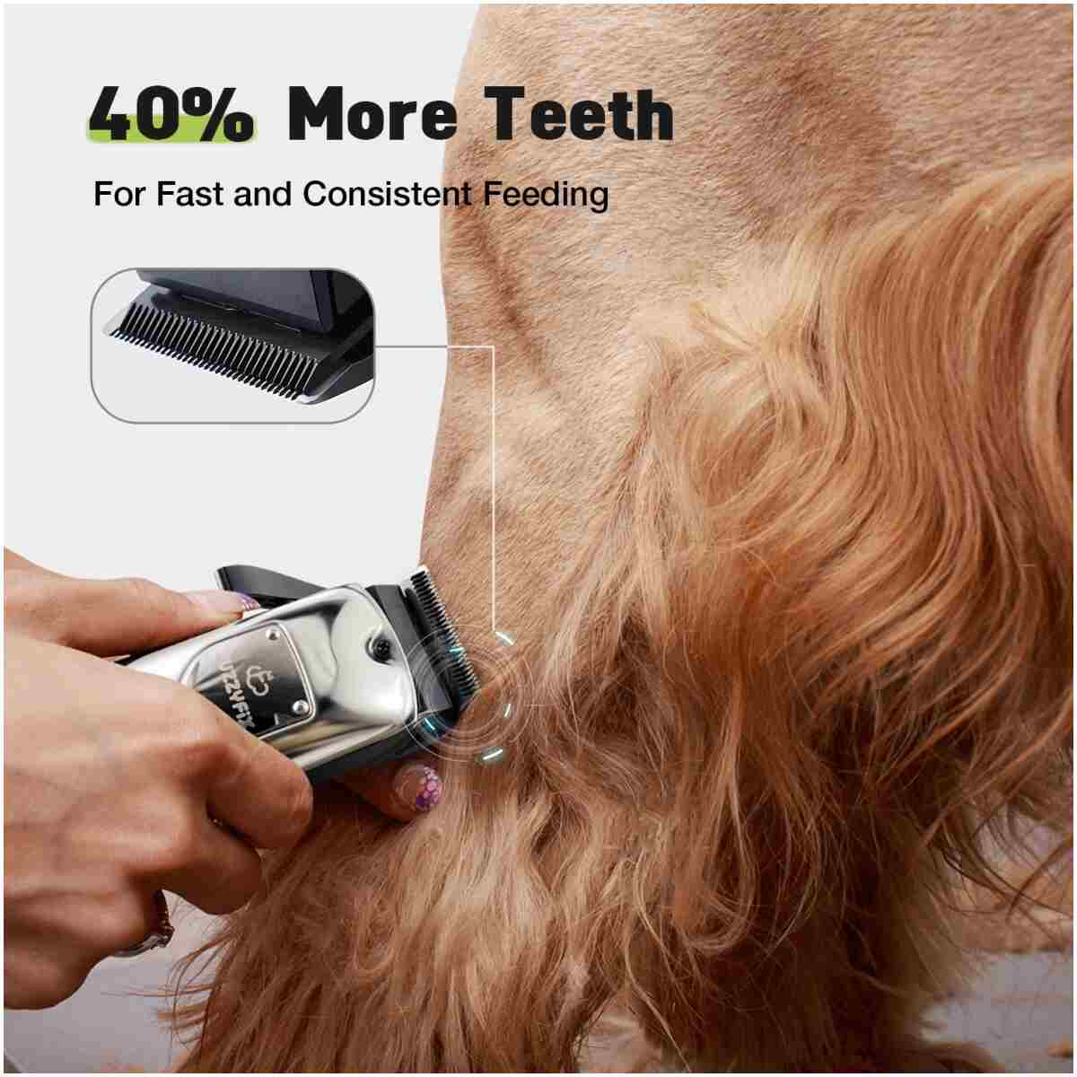 Dog Grooming Kit, Dog Clippers for Grooming for Thick Heavy Coats, Professional Pet Paw Trimmer Nail Grinder Low Noise Rechargeable Stainless Steel Hair Trimmer for Dogs Cats...