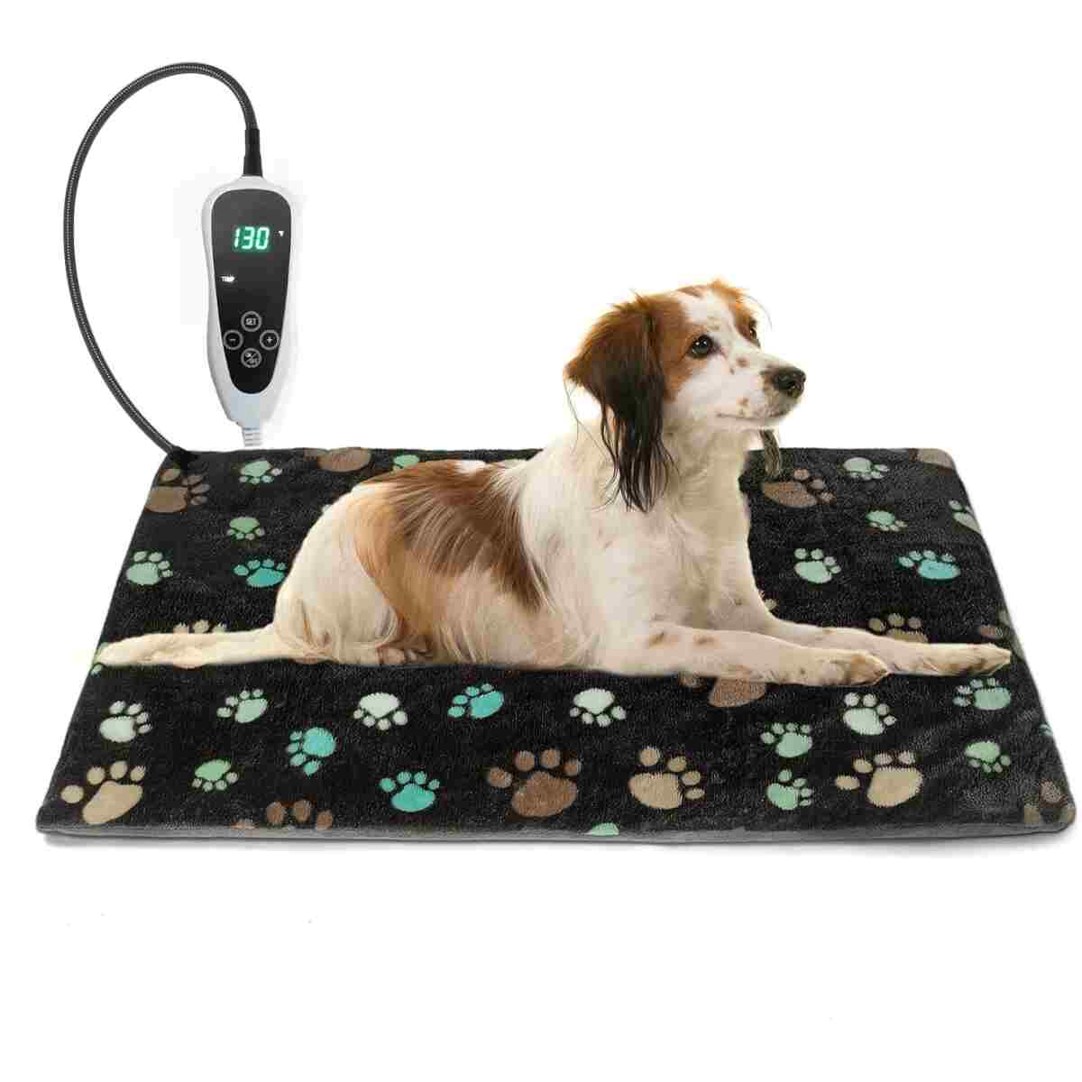 Dog Heating Pad 32x20in Waterproof Pet Heating Pad for Dogs Smart Thermostat Switch, Whelping Supplies Heated Dog Bed,Adding Wire Rope Wires Puppy Heating Pad Mat-with Plush...