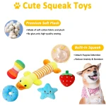 Dog Toys 25 Pack for Fun and Teeth Cleaning, Puppy Chew Toys Pack with Squeak Plush Toy,Squeaky Toy Balls,Tug of War and Rope Toys for Puppy to Small Dogs