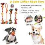 Dog Toys 25 Pack for Fun and Teeth Cleaning, Puppy Chew Toys Pack with Squeak Plush Toy,Squeaky Toy Balls,Tug of War and Rope Toys for Puppy to Small Dogs