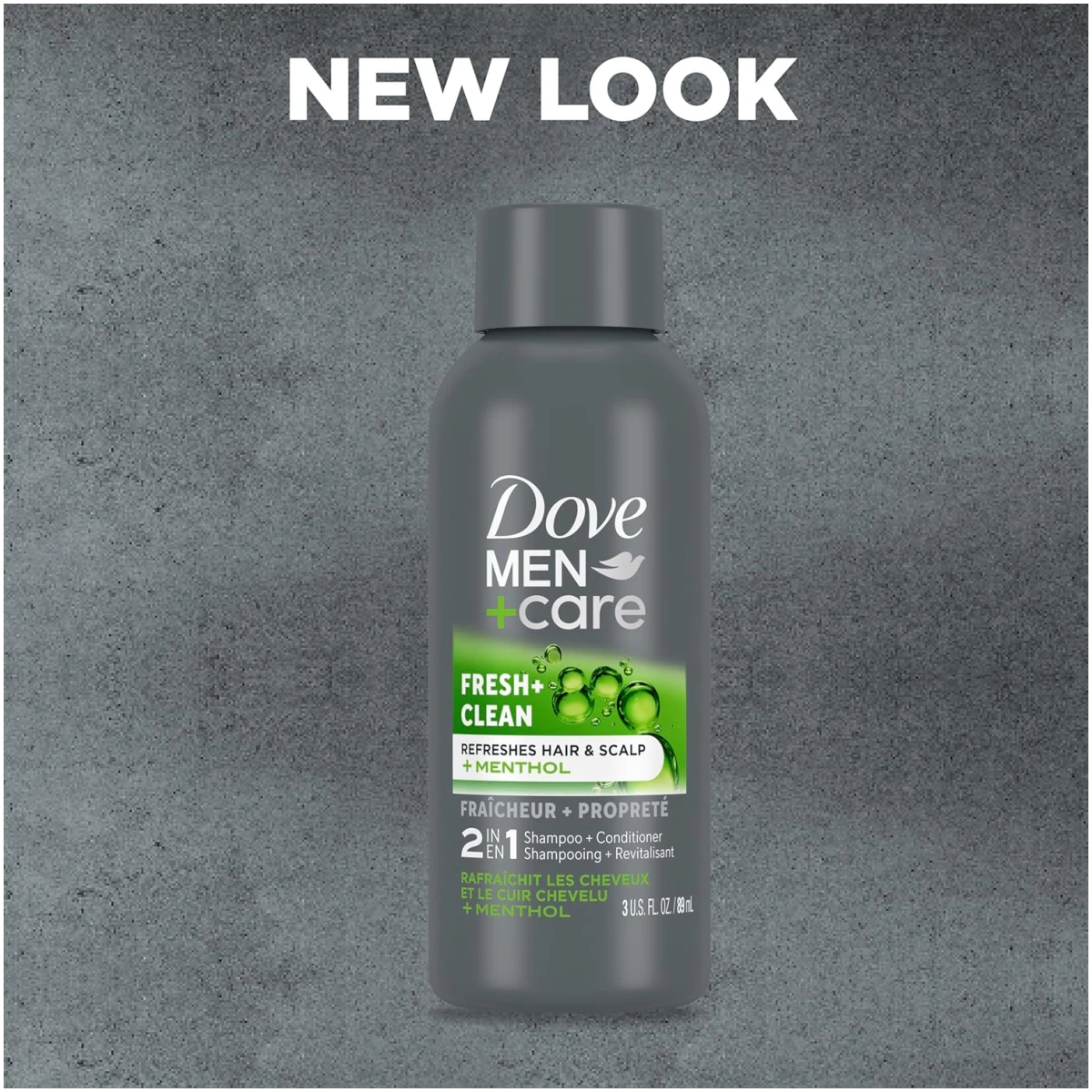 DOVE MEN + CARE Fortifying 2 in 1 Shampoo and Conditioner Fresh and Clean with Caffeine for Normal to Oily Hair Helps Strengthen Thinning Hair 3 oz