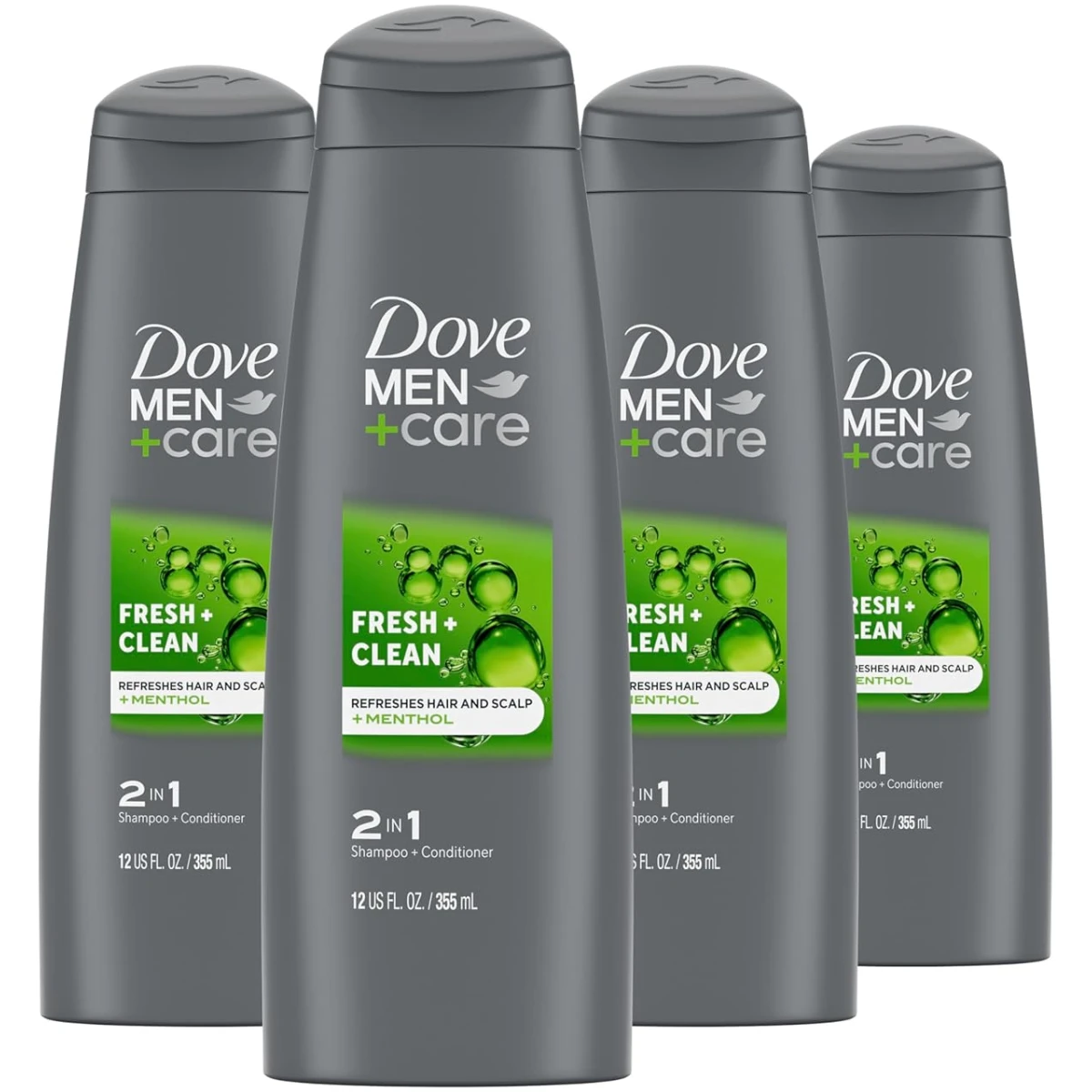DOVE MEN + CARE Fortifying 2 in 1 Shampoo and Conditioner Fresh and Clean with Caffeine for Normal to Oily Hair Helps Strengthen Thinning Hair 3 oz