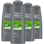 DOVE MEN + CARE Fortifying 2 in 1 Shampoo and Conditioner Fresh and Clean with Caffeine for Normal to Oily Hair Helps Strengthen Thinning Hair 3 oz