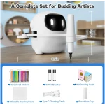 Drawing Robot for Kids with 150 Cards, Voice Interactive Educational Drawing Machine, Montessori Painting Learning Toys for 3 4 5 6 7 8 Year Old Boys Girls Birthday Party