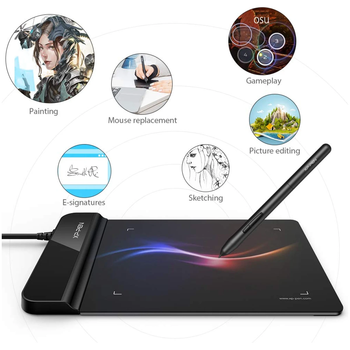 Drawing Tablet XPPen G430S OSU, Graphic Drawing Tablet with 8192 Levels Pressure Battery-Free Stylus, 4 x 3 inch Ultrathin, for OSU Game, Online Teaching Compatible with...