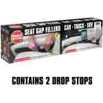 Drop Stop - The Original Patented Car Seat Gap Filler (As Seen On Shark Tank) - Between Seats Console Organizer, Set of 2 and Slide Free Pad and Light