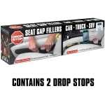 Drop Stop - The Original Patented Car Seat Gap Filler (As Seen On Shark Tank) - Between Seats Console Organizer, Set of 2 and Slide Free Pad and Light