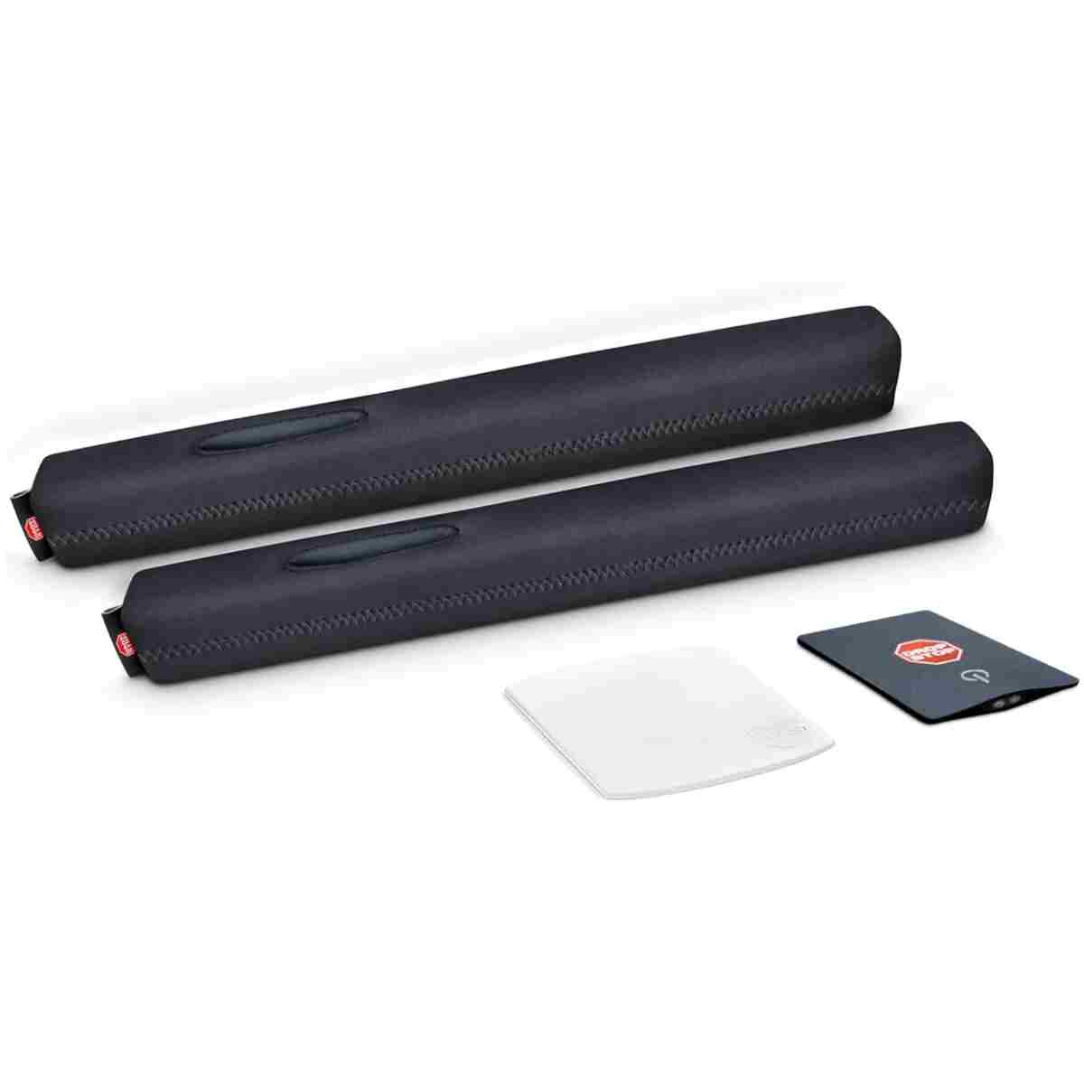 Drop Stop - The Original Patented Car Seat Gap Filler (As Seen On Shark Tank) - Between Seats Console Organizer, Set of 2 and Slide Free Pad and Light