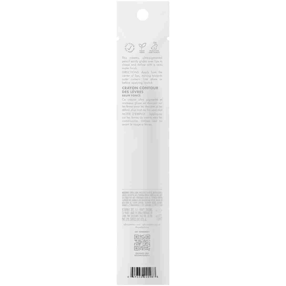e.l.f. Cream Glide Lip Liner, Highly-Pigmented Pencil For Shaping & Sculpting Lips, Semi-Matte Finish, Vegan & Cruelty-Free, Dark Cocoa
