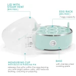 Elite Gourmet EGC115M Easy Egg Cooker Electric 7-Egg Capacity, Soft, Medium, Hard-Boiled Egg Cooker with Auto Shut-Off, Measuring Cup Included, BPA Free, Retro Mint