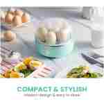 Elite Gourmet EGC115M Easy Egg Cooker Electric 7-Egg Capacity, Soft, Medium, Hard-Boiled Egg Cooker with Auto Shut-Off, Measuring Cup Included, BPA Free, Retro Mint