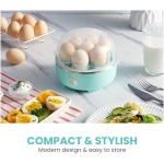 Elite Gourmet EGC115M Easy Egg Cooker Electric 7-Egg Capacity, Soft, Medium, Hard-Boiled Egg Cooker with Auto Shut-Off, Measuring Cup Included, BPA Free, Retro Mint