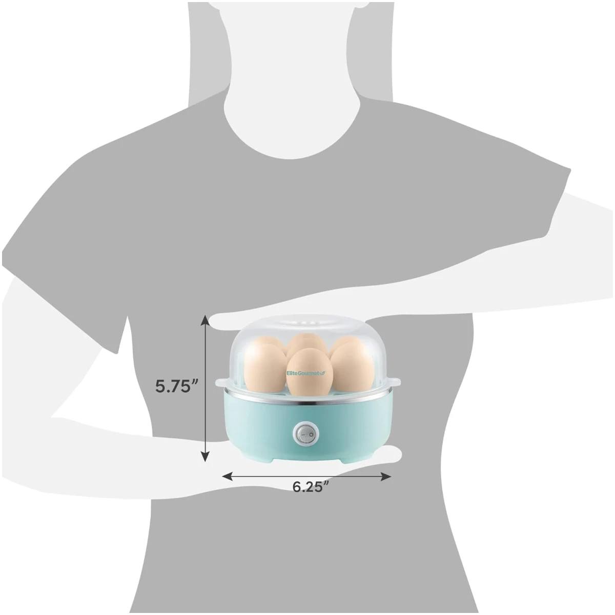 Elite Gourmet EGC115M Easy Egg Cooker Electric 7-Egg Capacity, Soft, Medium, Hard-Boiled Egg Cooker with Auto Shut-Off, Measuring Cup Included, BPA Free, Retro Mint
