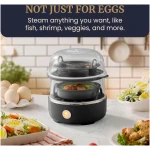 Elite Gourmet EGC115M Easy Egg Cooker Electric 7-Egg Capacity, Soft, Medium, Hard-Boiled Egg Cooker with Auto Shut-Off, Measuring Cup Included, BPA Free, Retro Mint