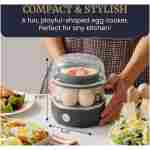 Elite Gourmet EGC115M Easy Egg Cooker Electric 7-Egg Capacity, Soft, Medium, Hard-Boiled Egg Cooker with Auto Shut-Off, Measuring Cup Included, BPA Free, Retro Mint