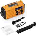 Emergency Radio with NOAA Weather Alert, Portable Solar Hand Crank AM/FM Radio for Survival,Rechargeable Battery Powered Radio,USB Charger,Flashlight,Reading Lamp,for Home Outdoor