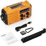 Emergency Radio with NOAA Weather Alert, Portable Solar Hand Crank AM/FM Radio for Survival,Rechargeable Battery Powered Radio,USB Charger,Flashlight,Reading Lamp,for Home Outdoor