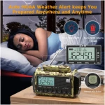 Emergency Radio with NOAA Weather Alert, Portable Solar Hand Crank AM/FM Radio for Survival,Rechargeable Battery Powered Radio,USB Charger,Flashlight,Reading Lamp,for Home Outdoor