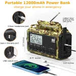 Emergency Radio with NOAA Weather Alert, Portable Solar Hand Crank AM/FM Radio for Survival,Rechargeable Battery Powered Radio,USB Charger,Flashlight,Reading Lamp,for Home Outdoor