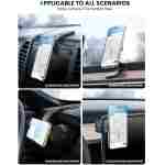 eSamcore for MagSafe Car Mount Detachable, Bendable Aluminum Arm Magnetic Phone Holder for Car【20 Strong Magnets】 Cell Phone Mount for Car Dash Fit iPhone 16 15 14 13 Pro Max...