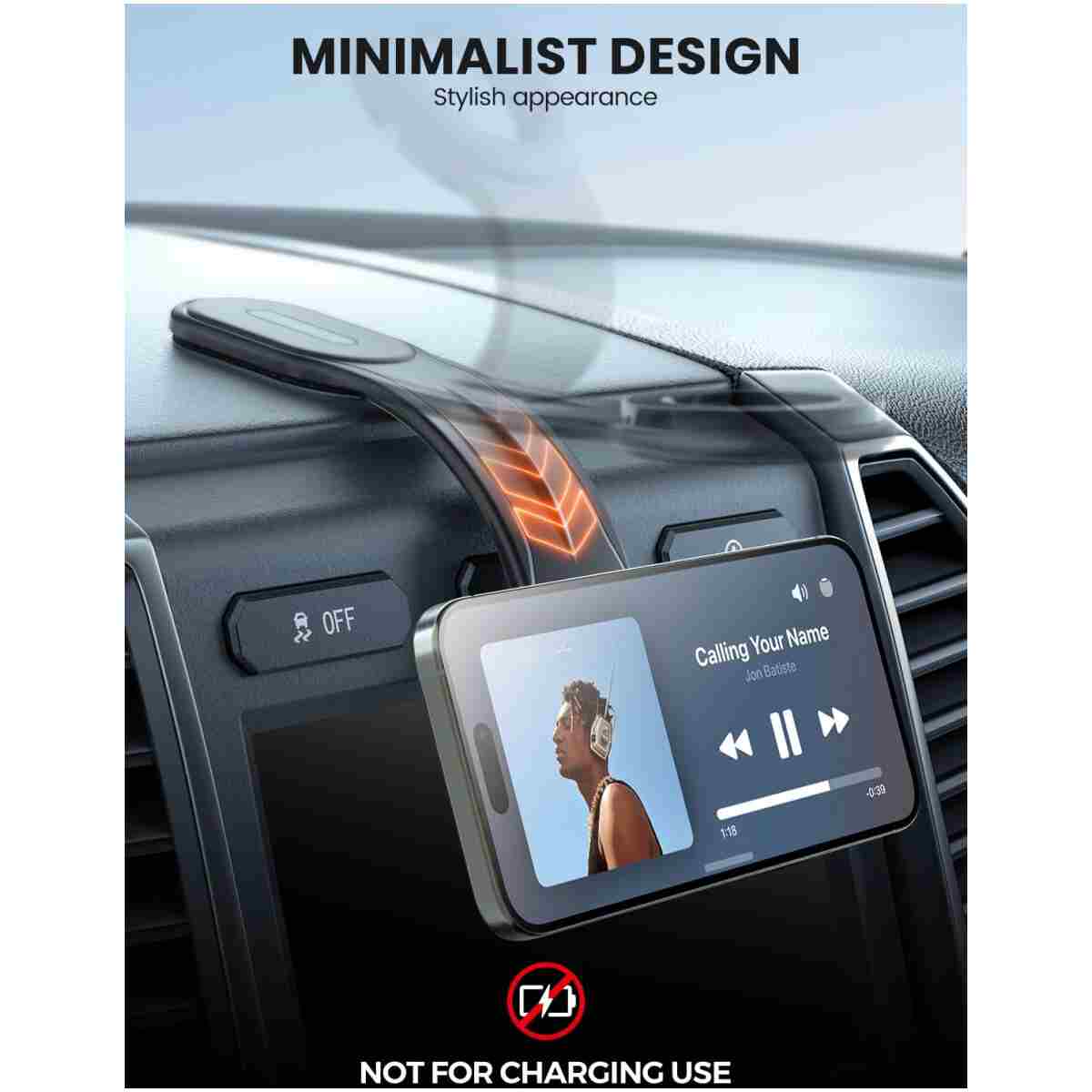 eSamcore for MagSafe Car Mount Detachable, Bendable Aluminum Arm Magnetic Phone Holder for Car【20 Strong Magnets】 Cell Phone Mount for Car Dash Fit iPhone 16 15 14 13 Pro Max...