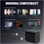 Essri 25W Super Fast Charger Block for Galaxy S24 Ultra/S24/S24+/S23 Ultra/S23/S22 Ultra/S22/S21 Ultra/S20 Ultra/Note 20,4Pack USB Type C Wall Charger with (6Ftx2 10Ftx2) USB C...