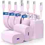 Essri 25W Super Fast Charger Block for Galaxy S24 Ultra/S24/S24+/S23 Ultra/S23/S22 Ultra/S22/S21 Ultra/S20 Ultra/Note 20,4Pack USB Type C Wall Charger with (6Ftx2 10Ftx2) USB C...
