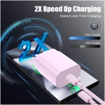 Essri 25W Super Fast Charger Block for Galaxy S24 Ultra/S24/S24+/S23 Ultra/S23/S22 Ultra/S22/S21 Ultra/S20 Ultra/Note 20,4Pack USB Type C Wall Charger with (6Ftx2 10Ftx2) USB C...