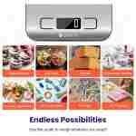 Etekcity Food Kitchen Scale, Digital Grams and Ounces for Weight Loss, Baking, Cooking, Keto and Meal Prep, LCD Display, Medium, 304 Stainless Steel