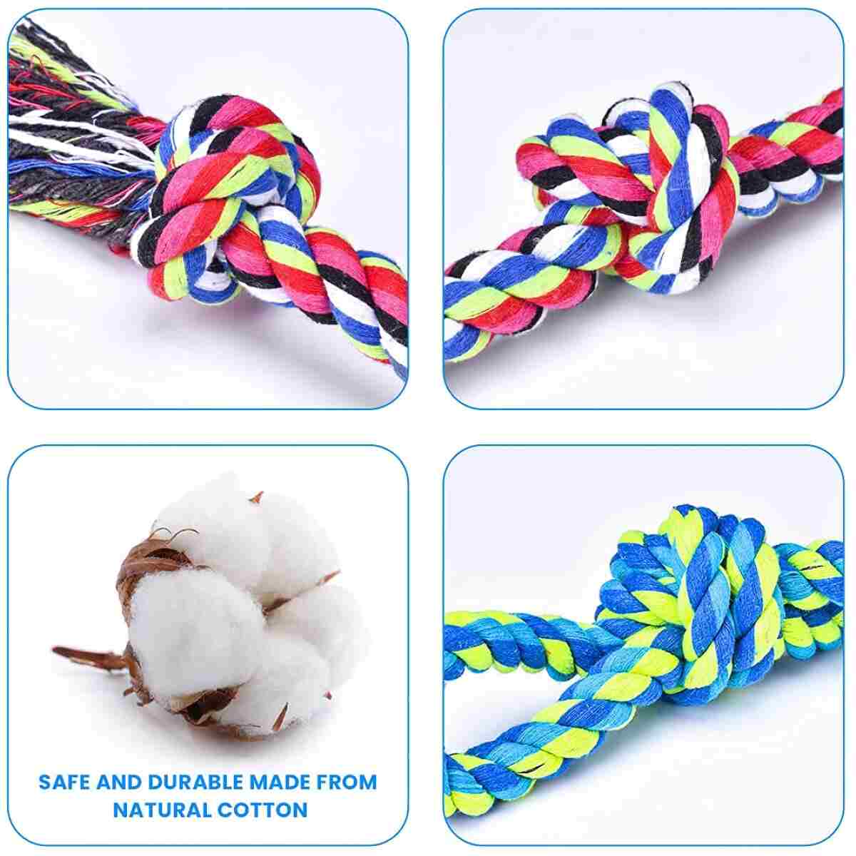 Feeko Dog Rope Toys for Large and Medium Aggressive Chewers, 2 Pack Heavy Duty Dog Rope Toy for Large Breed, Indestructible Dog Chew Toys, Tug of War Dog Toy, 100% Cotton Teeth...