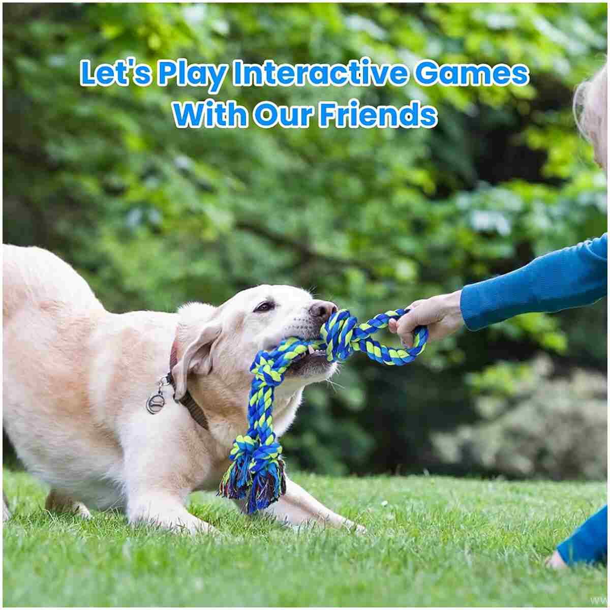 Feeko Dog Rope Toys for Large and Medium Aggressive Chewers, 2 Pack Heavy Duty Dog Rope Toy for Large Breed, Indestructible Dog Chew Toys, Tug of War Dog Toy, 100% Cotton Teeth...