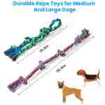 Feeko Dog Rope Toys for Large and Medium Aggressive Chewers, 2 Pack Heavy Duty Dog Rope Toy for Large Breed, Indestructible Dog Chew Toys, Tug of War Dog Toy, 100% Cotton Teeth...
