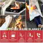 Fire Blanket for Home and Kitchen,40" x 40",4 Pack,Emergency Fire Blanket