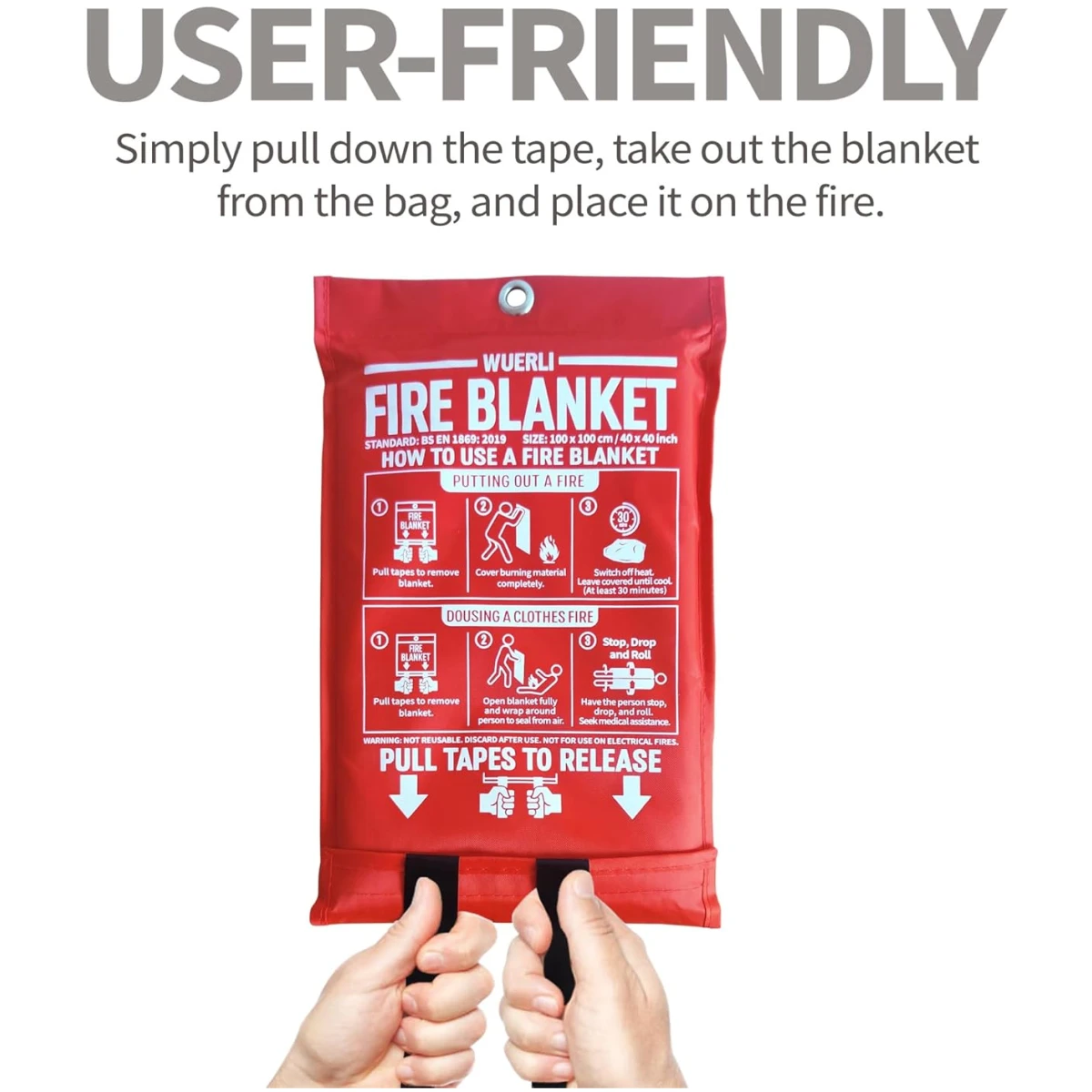 Fire Blanket for Home and Kitchen,40" x 40",4 Pack,Emergency Fire Blanket