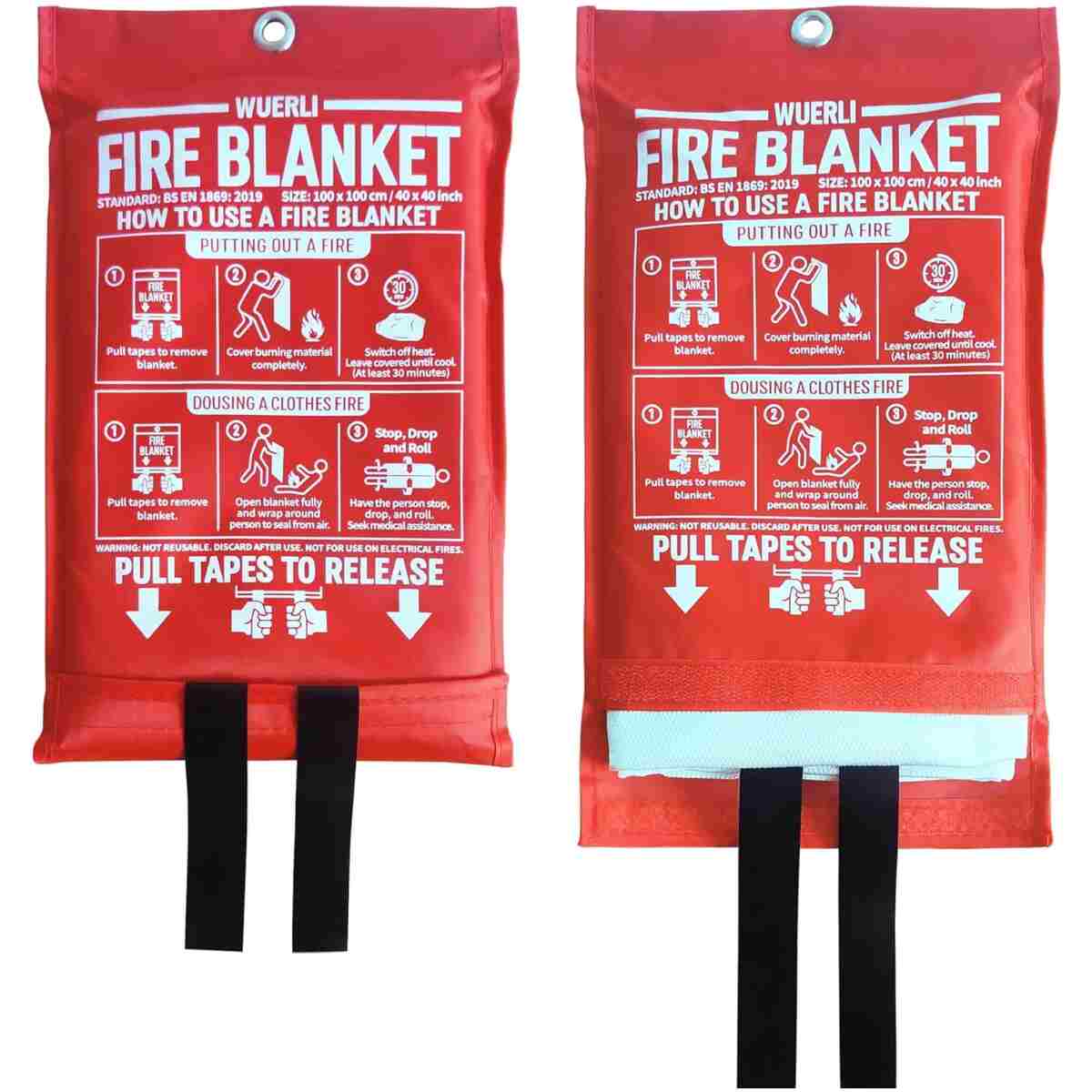 Fire Blanket for Home and Kitchen,40" x 40",4 Pack,Emergency Fire Blanket