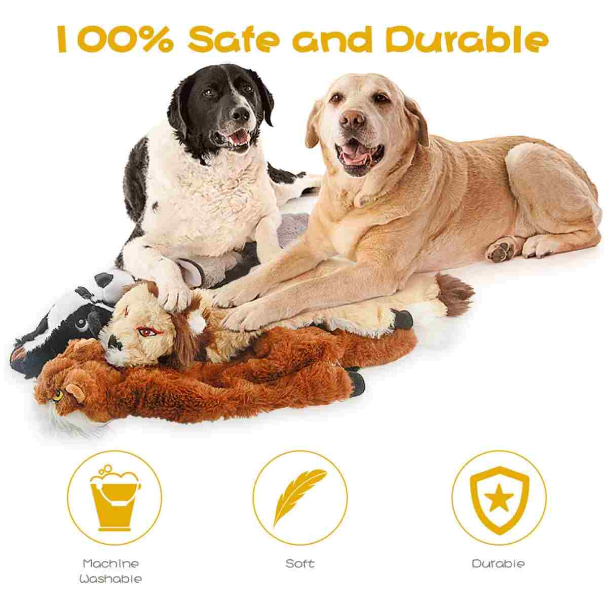 FIREOR Dog Squeak Toys, No Stuffing Plush Dogs Chew Toy for Small Medium Large Breed Chewer Squeaky Pet Supplies Tough Durable Puppy Teething Chewing Interactive to Keep Them...