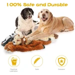 FIREOR Dog Squeak Toys, No Stuffing Plush Dogs Chew Toy for Small Medium Large Breed Chewer Squeaky Pet Supplies Tough Durable Puppy Teething Chewing Interactive to Keep Them...