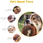 FIREOR Dog Squeak Toys, No Stuffing Plush Dogs Chew Toy for Small Medium Large Breed Chewer Squeaky Pet Supplies Tough Durable Puppy Teething Chewing Interactive to Keep Them...