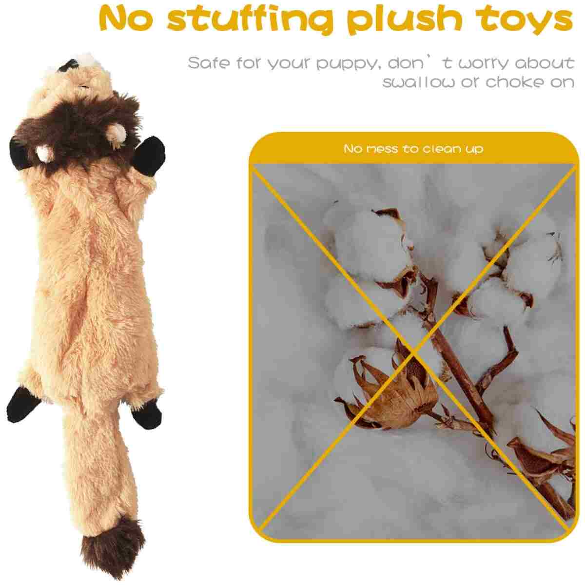 FIREOR Dog Squeak Toys, No Stuffing Plush Dogs Chew Toy for Small Medium Large Breed Chewer Squeaky Pet Supplies Tough Durable Puppy Teething Chewing Interactive to Keep Them...