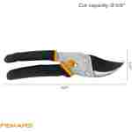 Fiskars Bypass Pruning Shears, 5/8-Inch Cut Capacity Garden Clippers, Gardening Scissors with Sharp, Rust Resistant Steel Blade