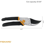 Fiskars Bypass Pruning Shears, 5/8-Inch Cut Capacity Garden Clippers, Gardening Scissors with Sharp, Rust Resistant Steel Blade