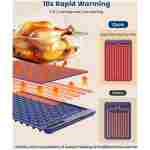 Food Warming Mat - Fast Heating Silicone Electric Warming Tray with 4 Level Temperature, Raised Feet Protects Table, Roll Up Buffet Hot Plates Heat Pad, Portable Food Warmer for...